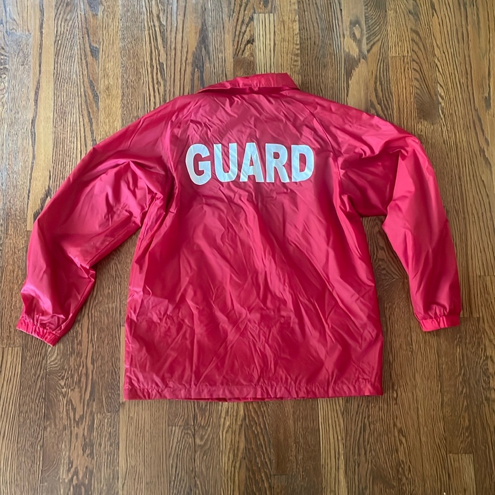 Lifeguard rain-jacket.